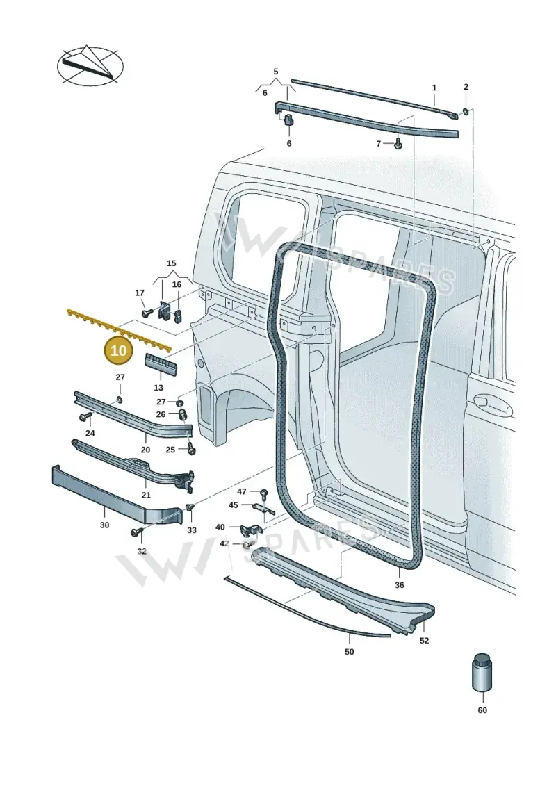 7T0843758F — Volkswagen Multivan (2021-) diagram 7t0843400, position 10