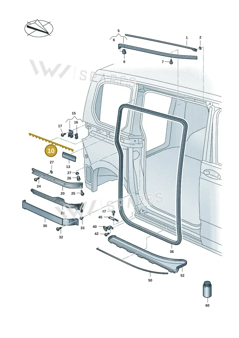 7T0843758H — Volkswagen Multivan (2021-) diagram 7t0843400, position 10