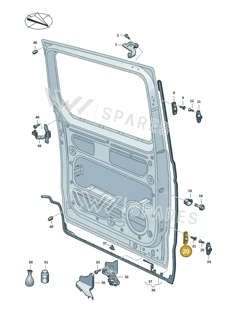 7T0843841B — Volkswagen Multivan (2021-) diagram 7t0843200, position 20
