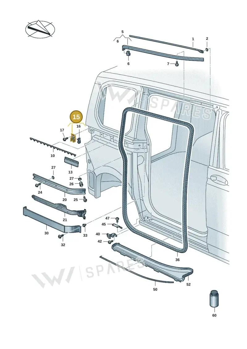 7T0843970E — Volkswagen Multivan (2021-) diagram 7t0843400, position 15