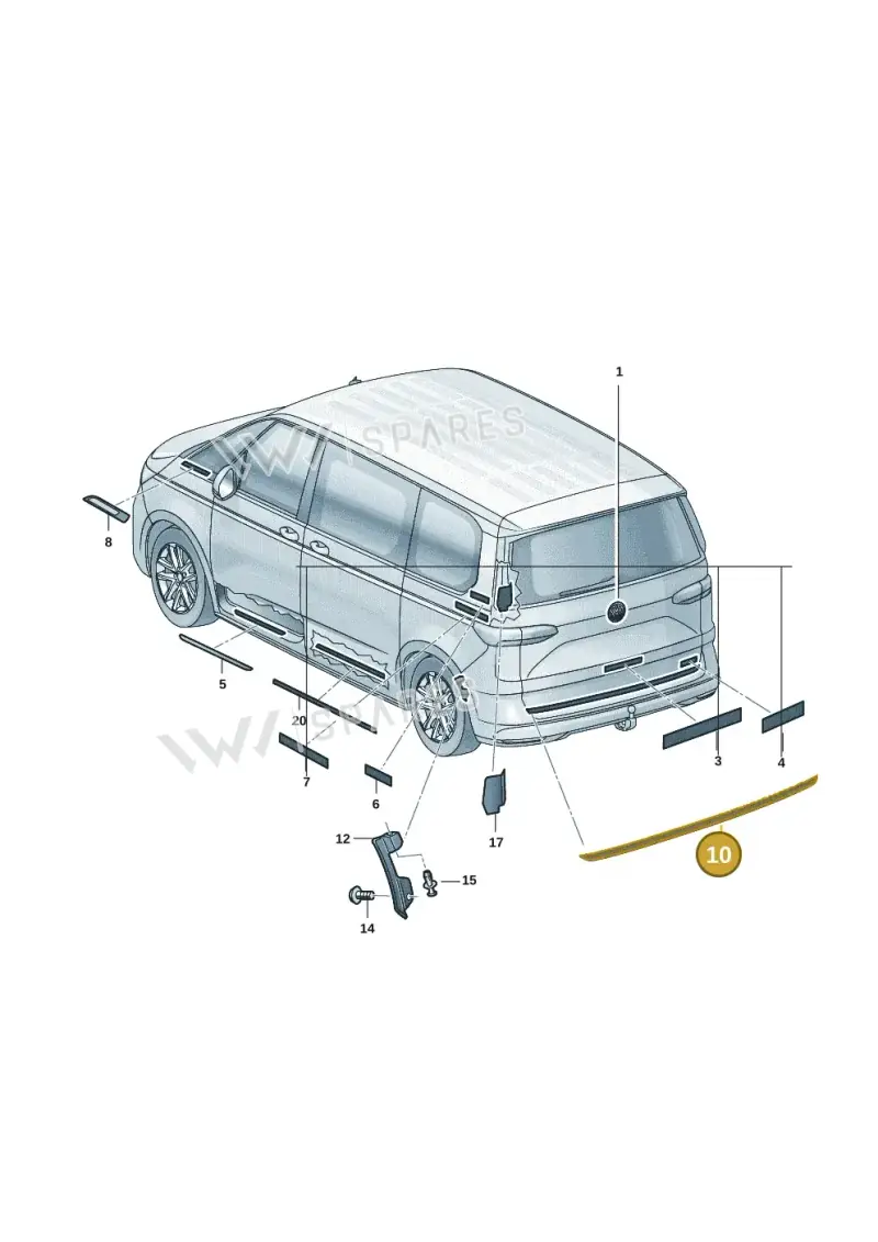 7T08530793Q7 — Volkswagen Multivan (2021-) diagram 7t0853350, position 10