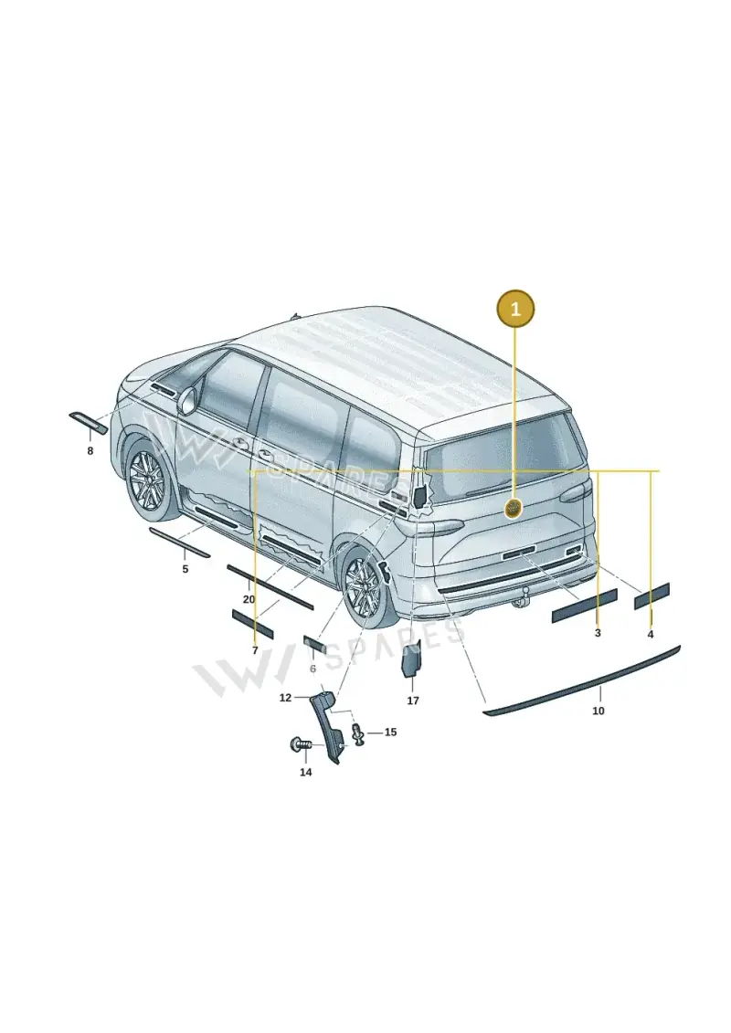 7T0853630FOD — Volkswagen Multivan (2021-) diagram 7t0853350, position 1