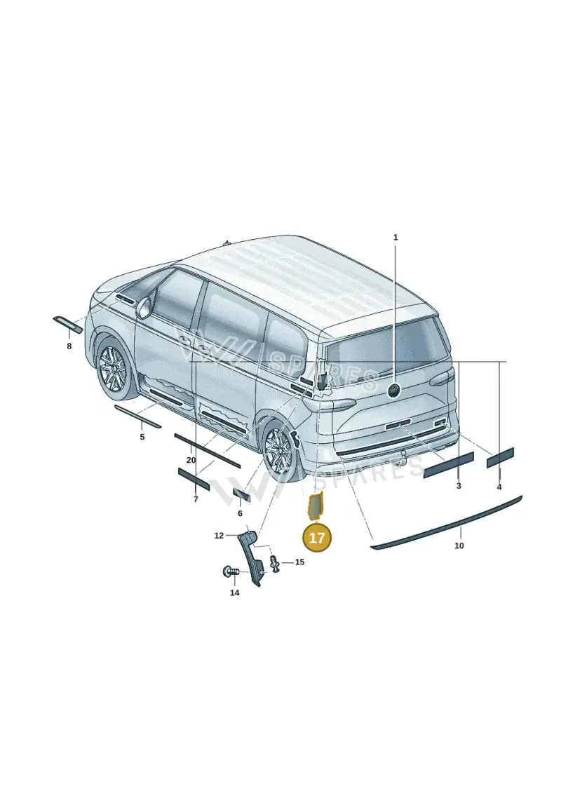 7T0853992905 — Volkswagen Multivan (2021-) diagram 7t0853350, position 17