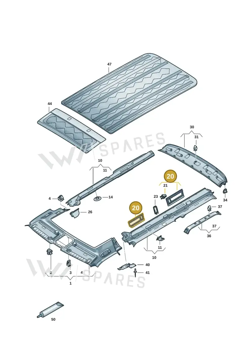 7T0867486G7CW — Volkswagen Multivan (2021-) diagram 7t0867610, position 20