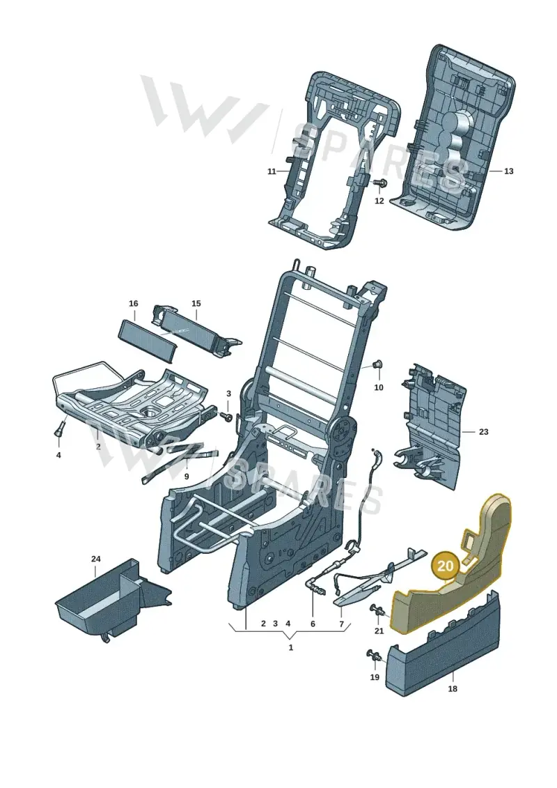 7T0883870B2JV — Volkswagen Multivan (2021-) diagram 7t0888000, position 20