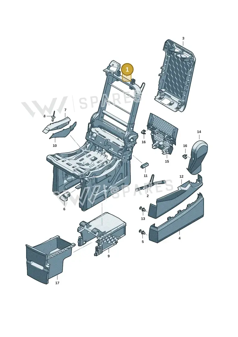 7T0885063AF — Volkswagen Multivan (2021-) diagram 7t0885070, position 1