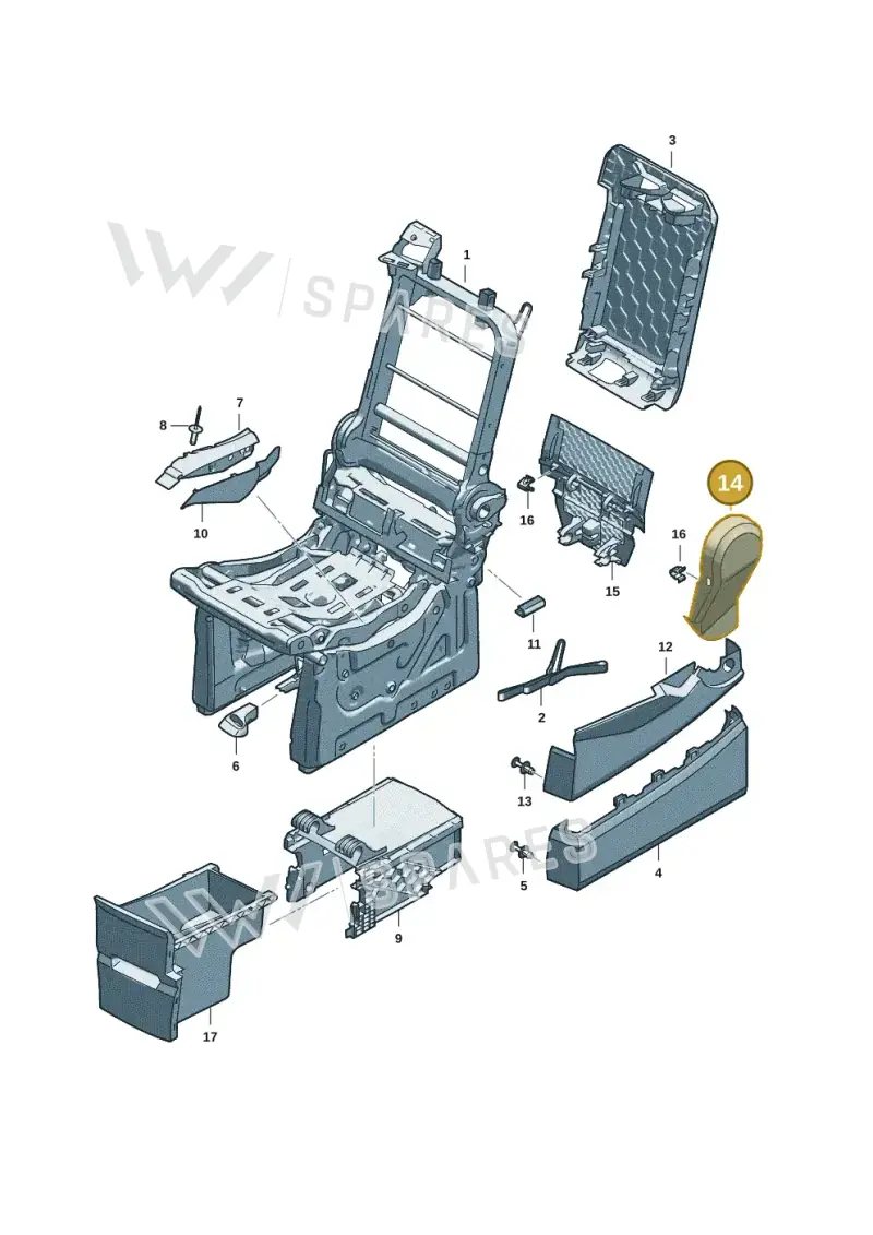 7T08853172JV — Volkswagen Multivan (2021-) diagram 7t0885070, position 14