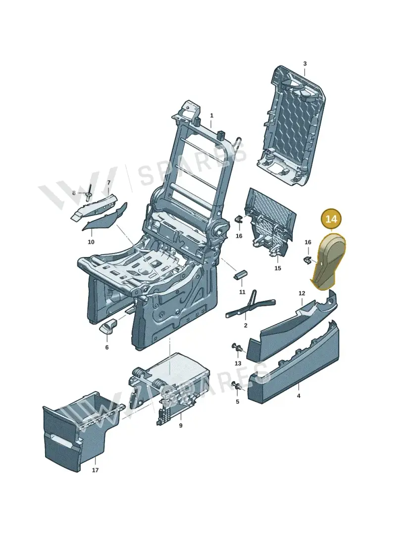7T08853182JV — Volkswagen Multivan (2021-) diagram 7t0885070, position 14