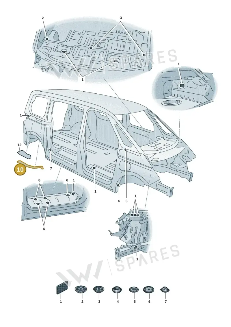 7T0899101C — Volkswagen Multivan (2021-) diagram 7t0803650, position 10