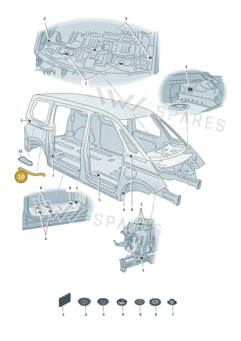 7T0899102C — Volkswagen Multivan (2021-) diagram 7t0803650, position 10