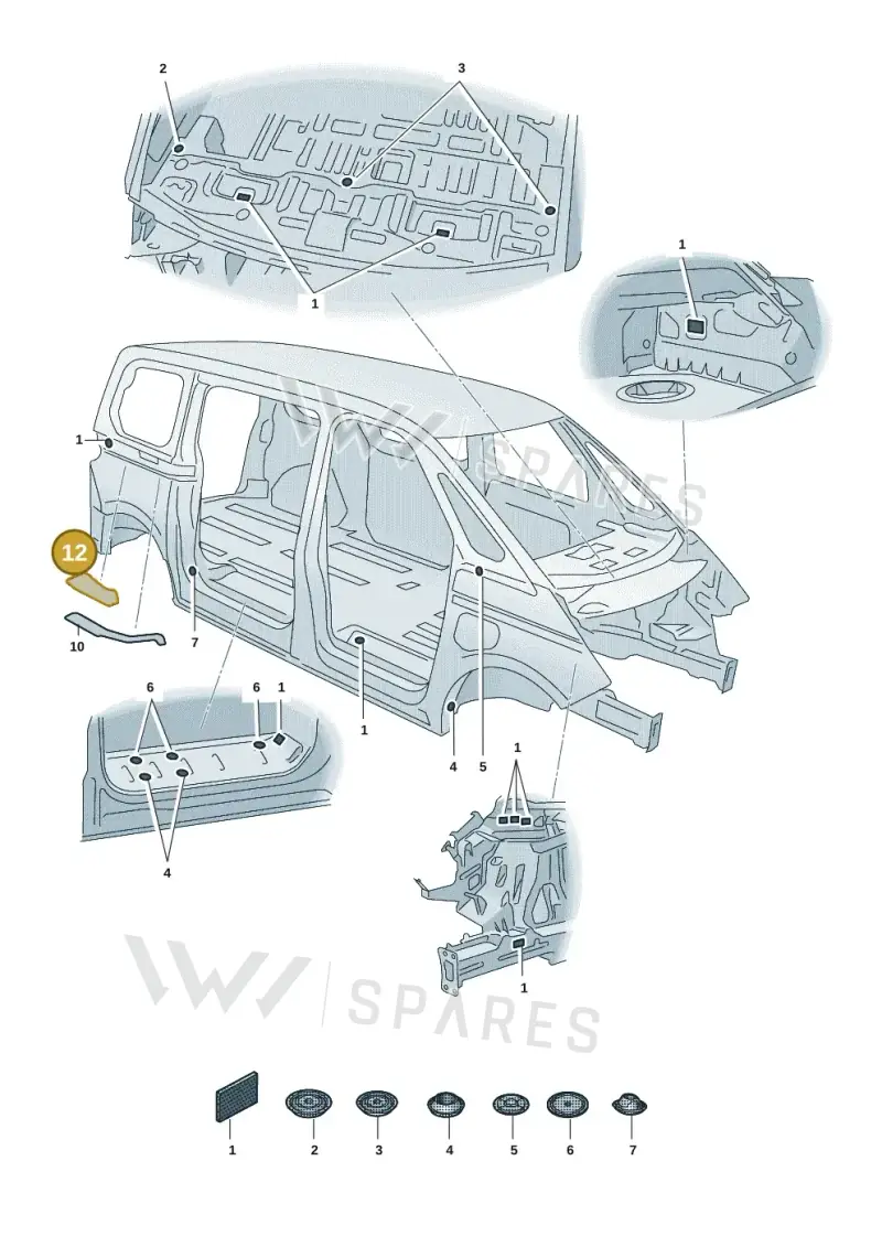 7T0899102D — Volkswagen Multivan (2021-) diagram 7t0803650, position 12