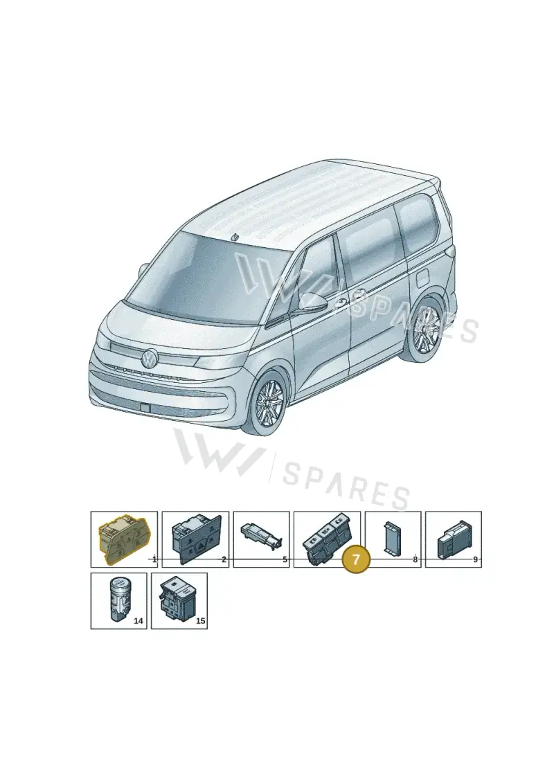 7T0927212EWHS — Volkswagen Multivan (2021-2025) diagram 7t0941500, position 7