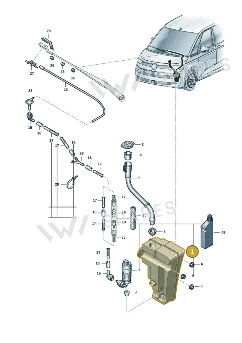 7T0955453A — Volkswagen Multivan (2021-2025) diagram 7t0955100, position 1