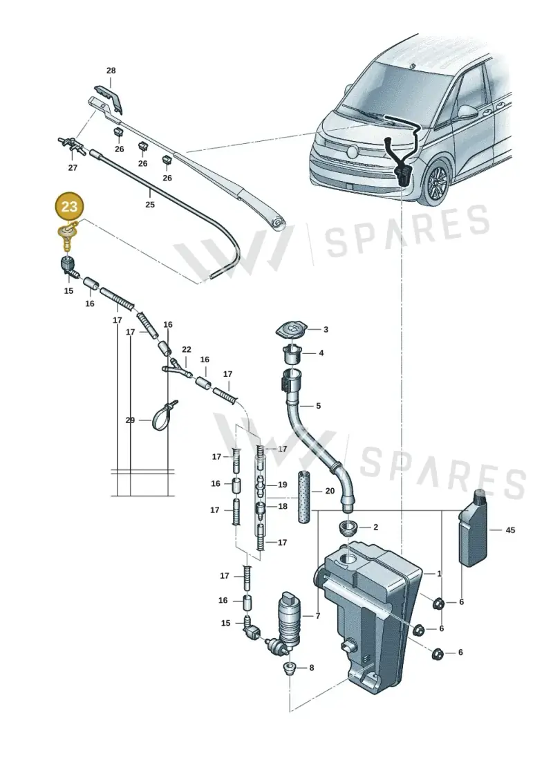 7T0955467A — Volkswagen Multivan (2021-2025) diagram 7t0955100, position 23