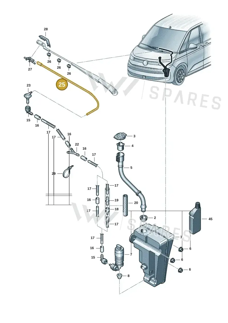 7T0955962 — Volkswagen Multivan (2021-) diagram 7t0955100, position 25
