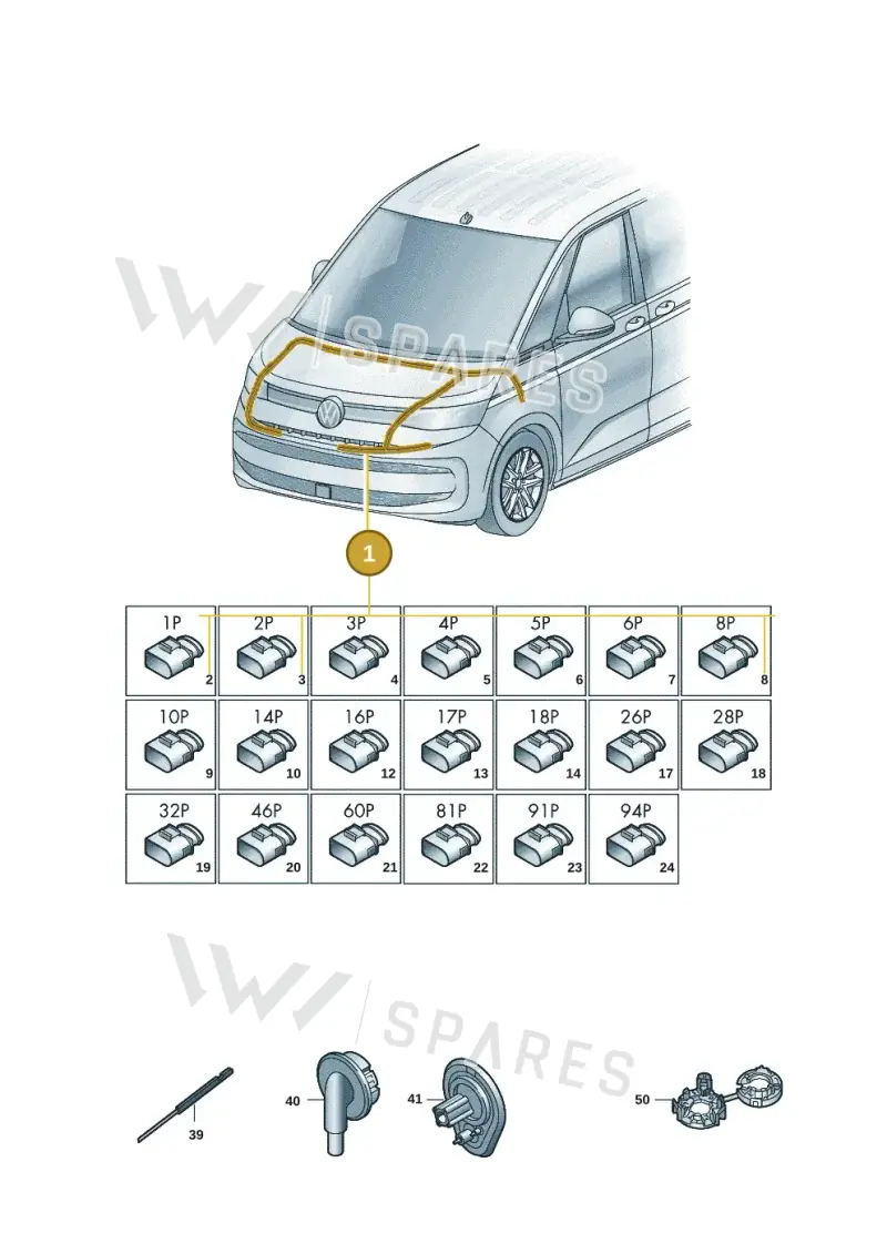 7T0971002 — Volkswagen Multivan (2021-2025) diagram 7t0971800, position 1