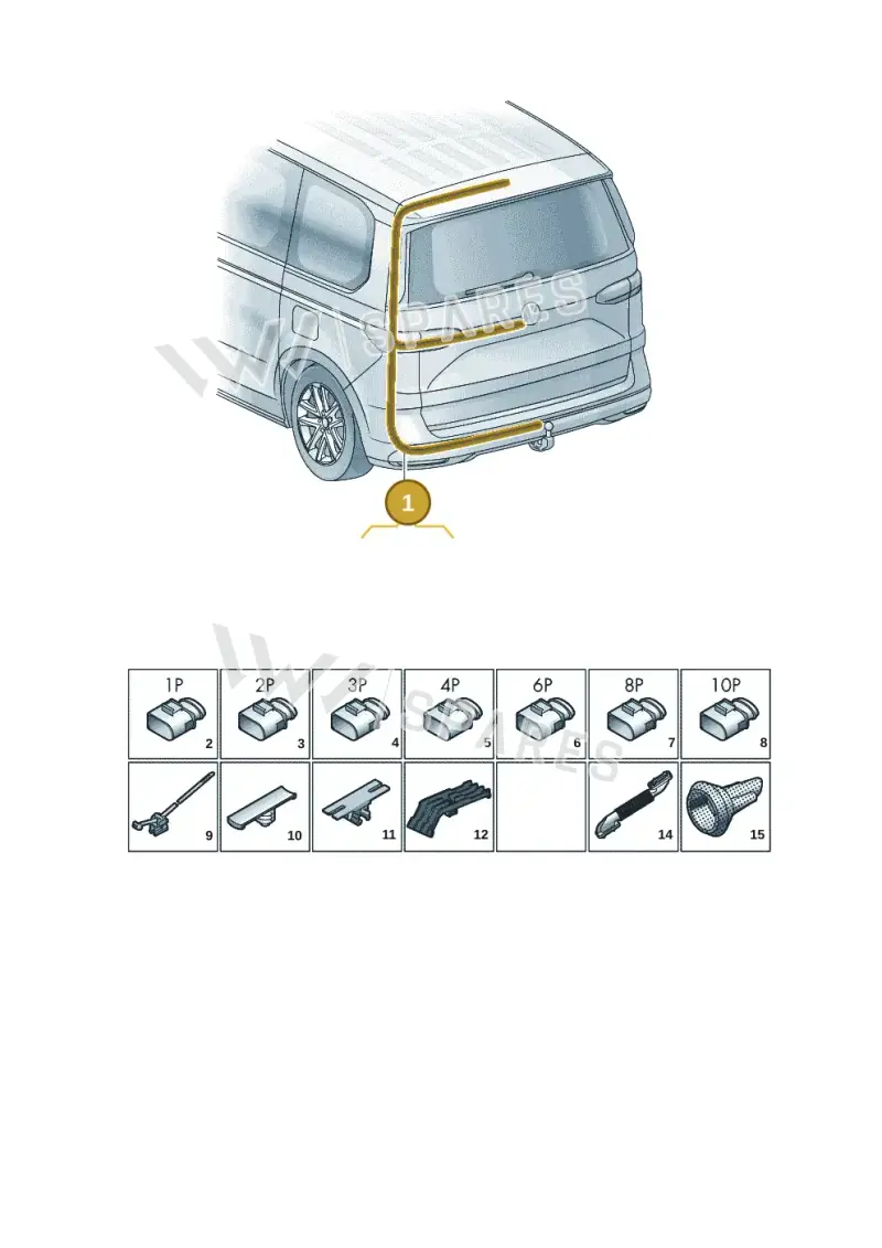 7T0971145AA — Volkswagen Multivan (2021-2025) diagram 7t0972810, position 1