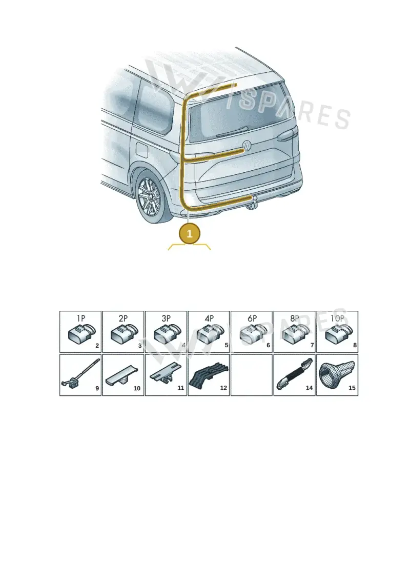 7T0971145C — Volkswagen Multivan (2021-2025) diagram 7t0972810, position 1