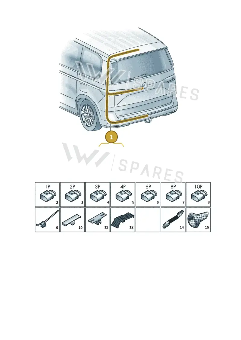 7T0971145J — Volkswagen Multivan (2021-2025) diagram 7t0972810, position 1