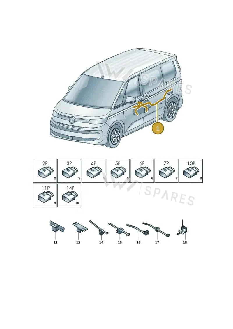 7T0971727E — Volkswagen Multivan (2021-2025) diagram 7t0972290, position 1