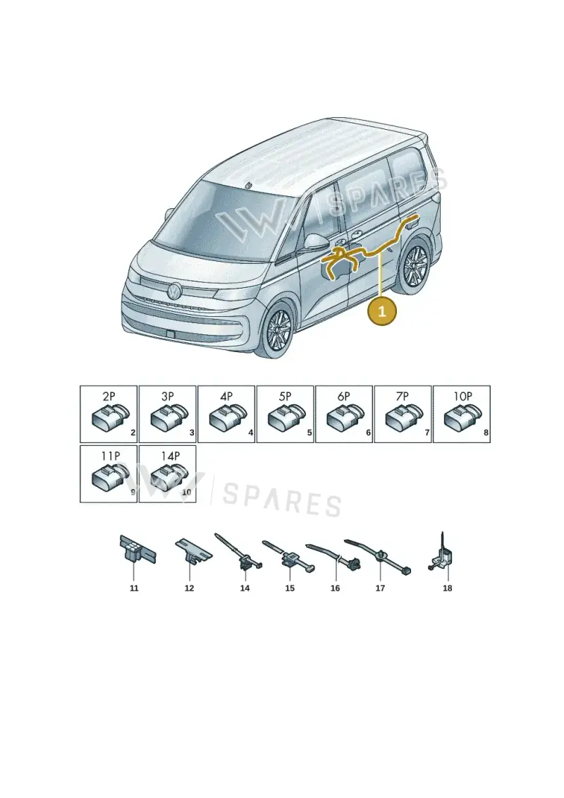 7T0971727 — Volkswagen Multivan (2021-2025) diagram 7t0972290, position 1