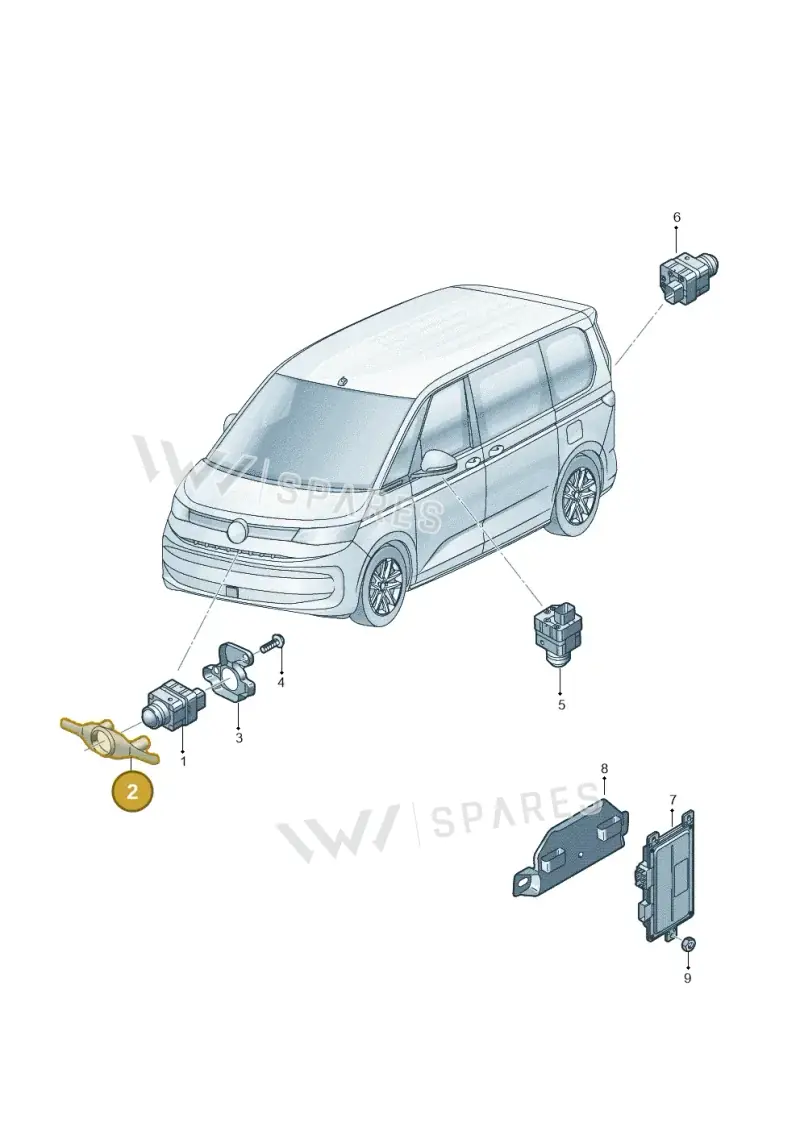 7T0980554A — Volkswagen Multivan (2021-) diagram 7t0907125, position 2