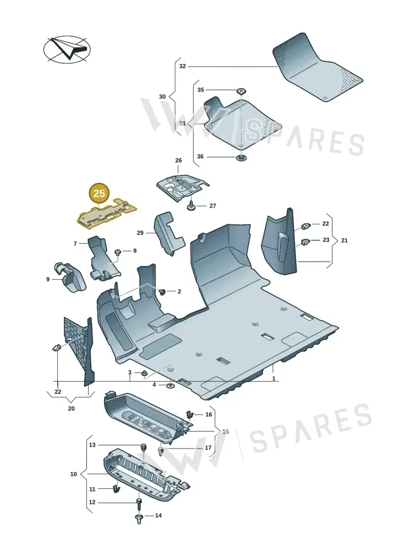 7T2863081 — Volkswagen Multivan (2021-) diagram 7t0863000, position 25