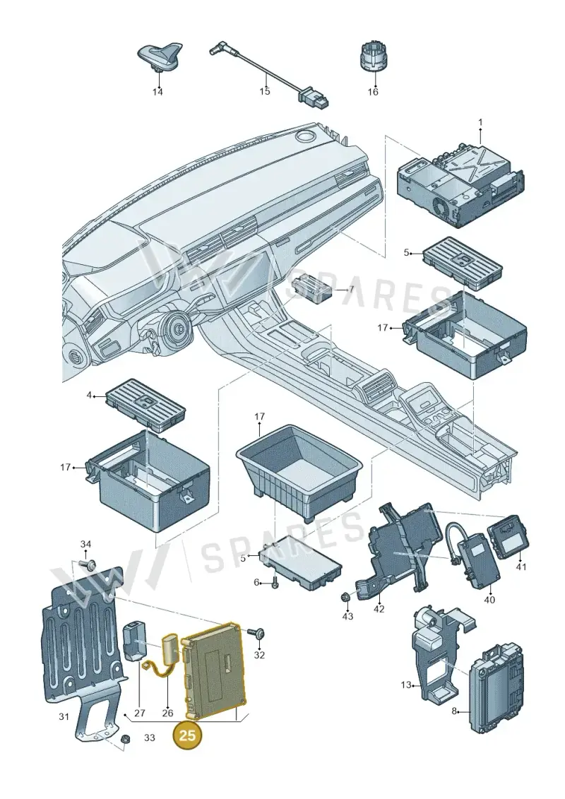 80D035285A — Audi A8 (2017-2025) diagram 838035550, position 25