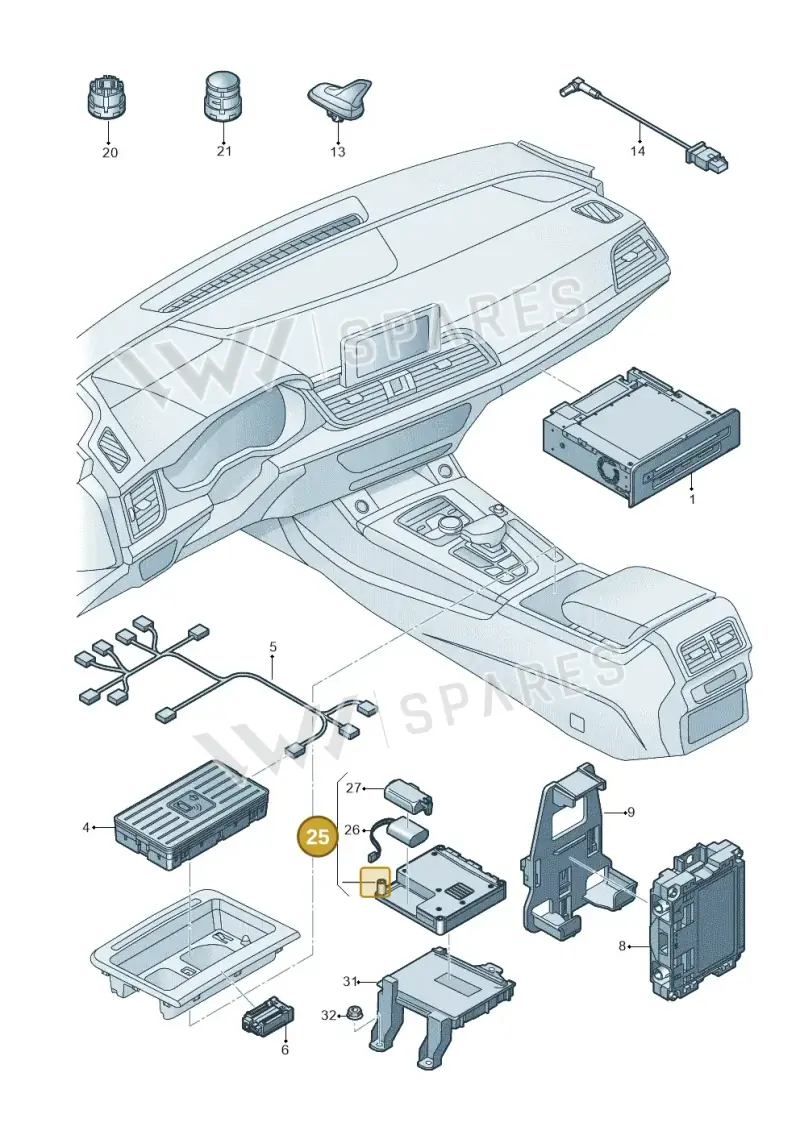 80D035285A — Audi Q5 (2016-2025) diagram 896035055, position 25