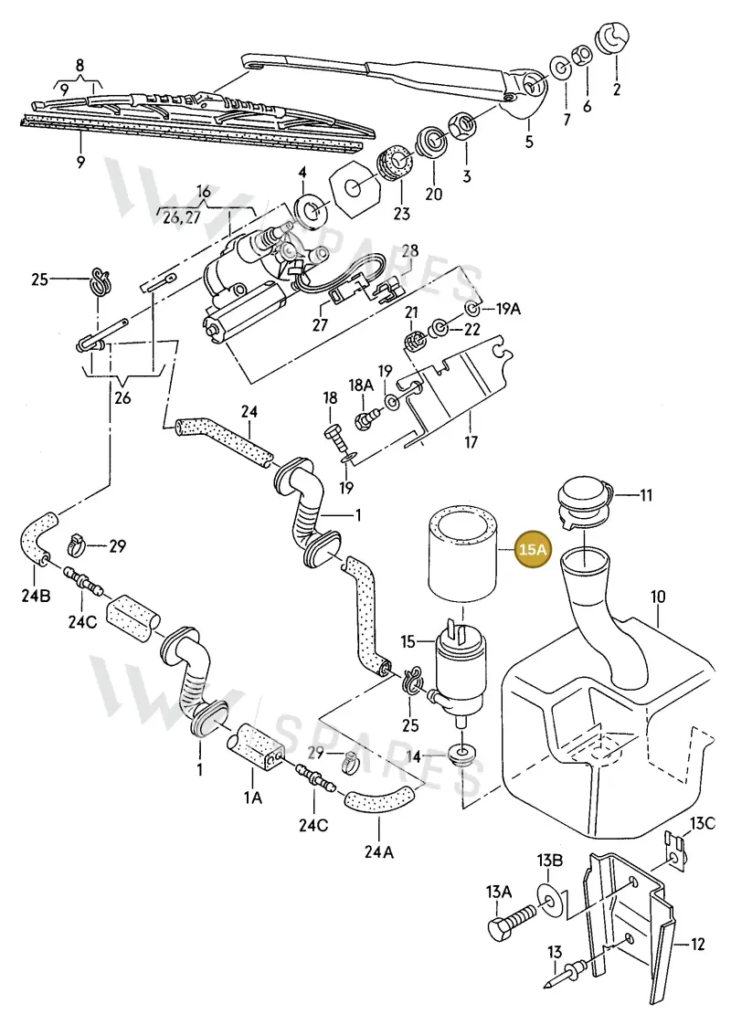 811971790B — Audi S6 plus qu.       97 (1996-1997) diagram 119955650, position 15A