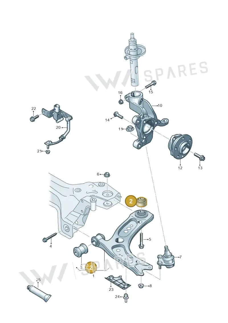 81A407183 — Volkswagen Golf 2.0 BlueMotion (2019-2024) diagram 5h0407000, position 2