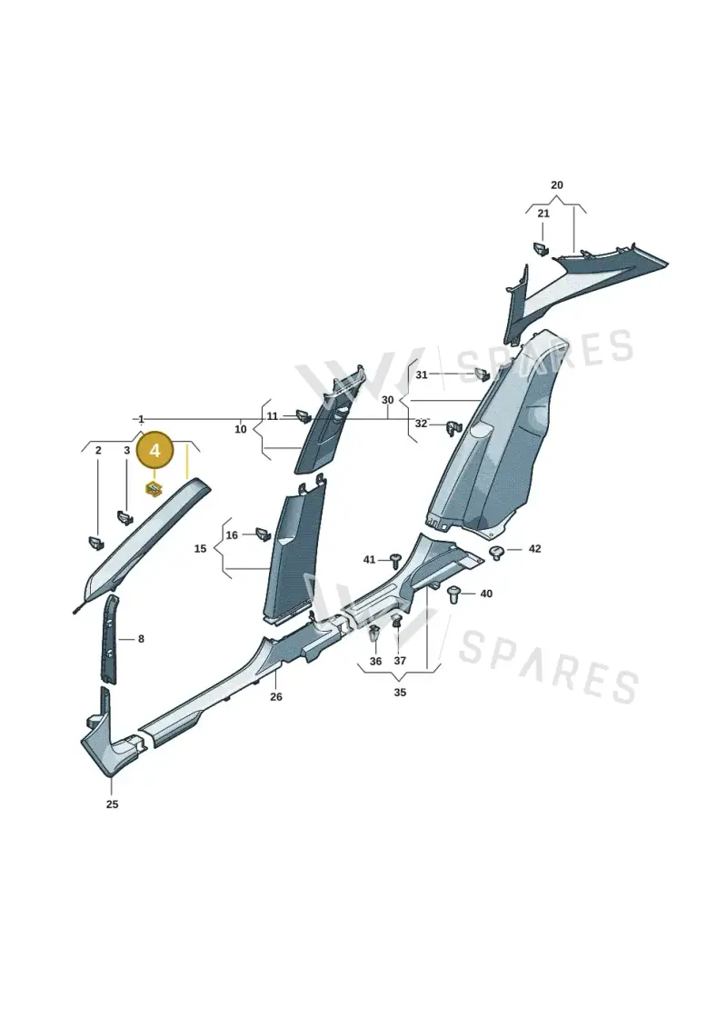 83A867276A — Volkswagen Tiguan 2.0 (2023-) diagram 57x867700, position 4