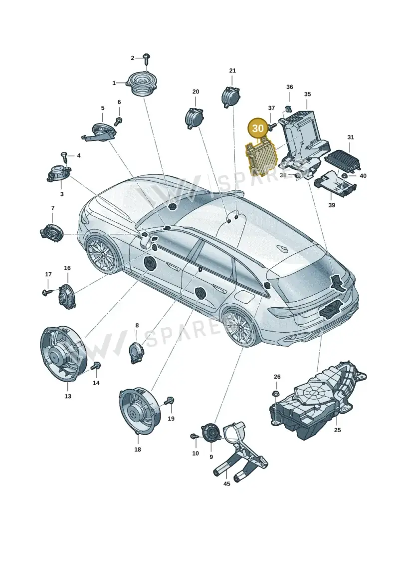 85E035223A — Audi A5 Limousine (2024-2025) diagram 8wh035350, position 30