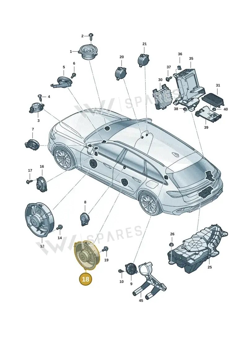 85E035411A — Audi A5 Limousine (2024-2025) diagram 8wh035350, position 18