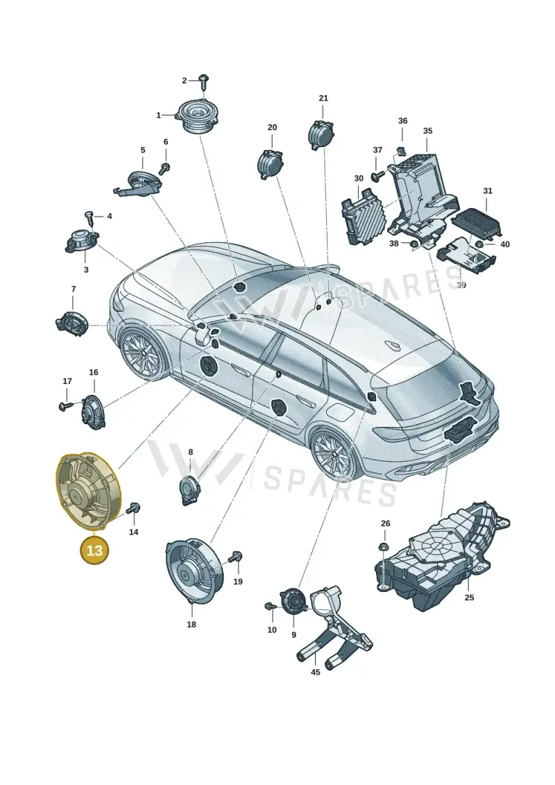 85E035415A — Audi A5 Limousine (2024-2025) diagram 8wh035350, position 13