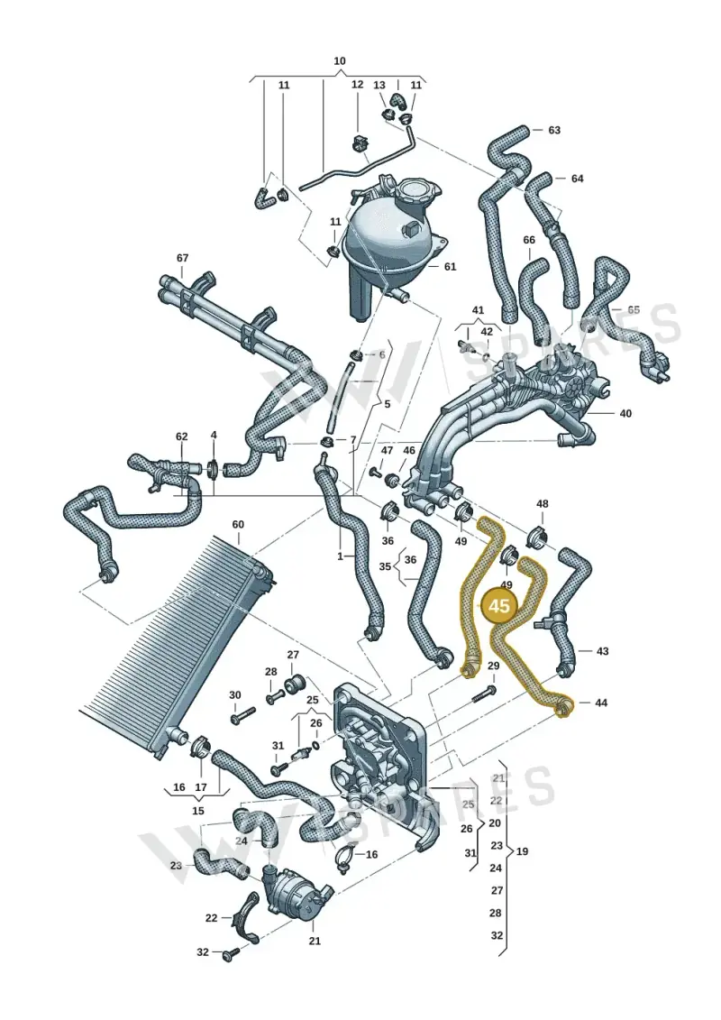 85E121444 — Audi Q6 e-tron (2023-2025) diagram f5s121000, position 45