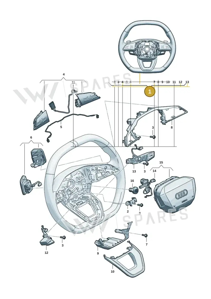 85E419091AMBAX — Audi Q6 e-tron (2023-2025) diagram f5s419030, position 1
