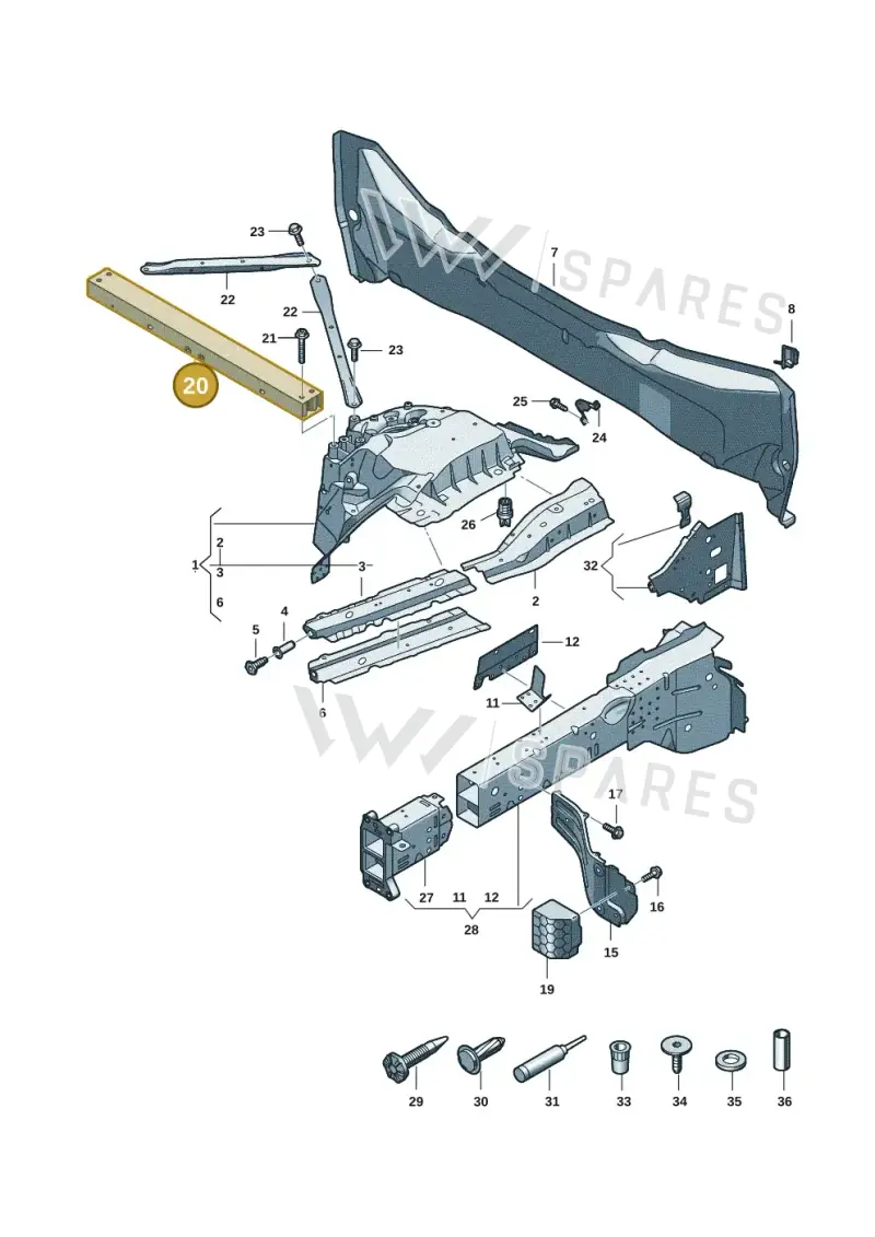 85H805852A — Audi Q6 e-tron (2023-2025) diagram f5s803000, position 20