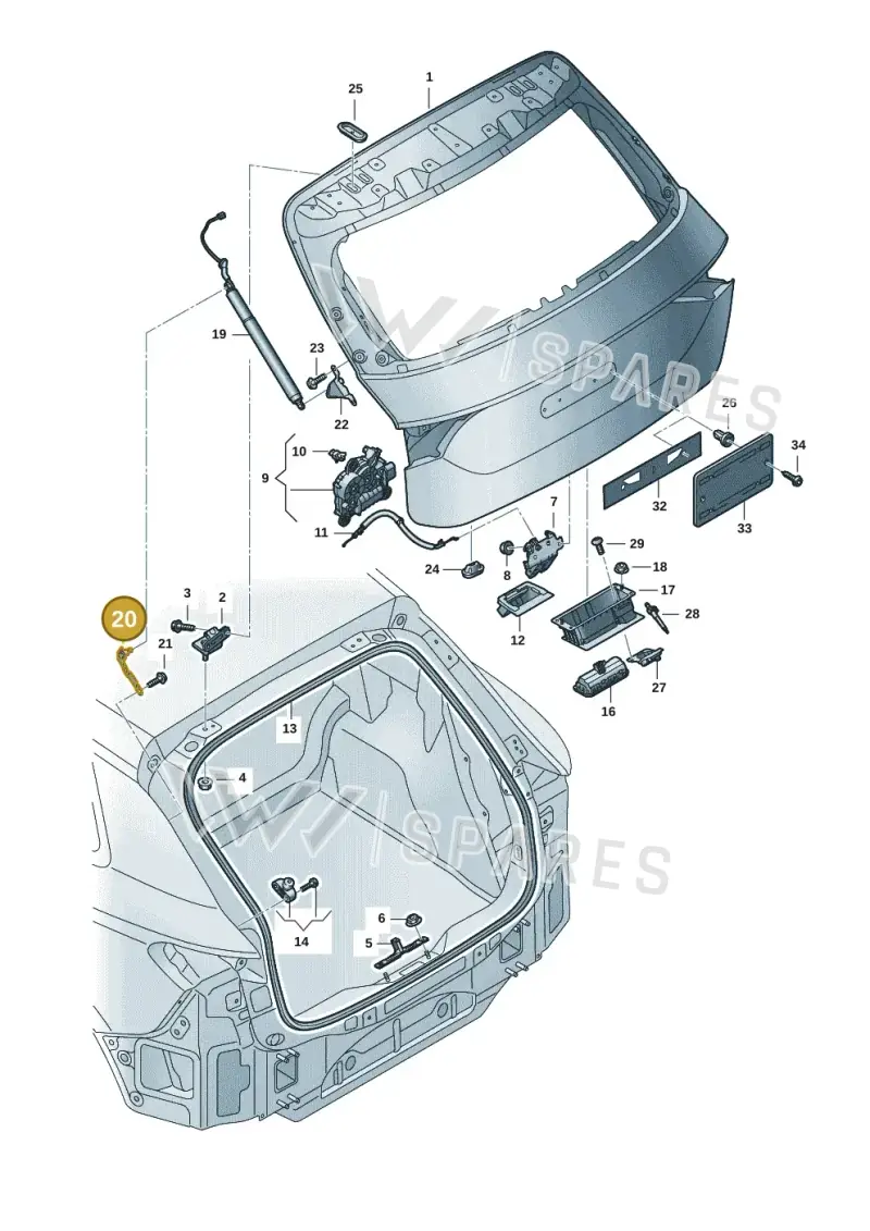 85H827603A — Audi Q6 e-tron (2023-2025) diagram f5s827000, position 20