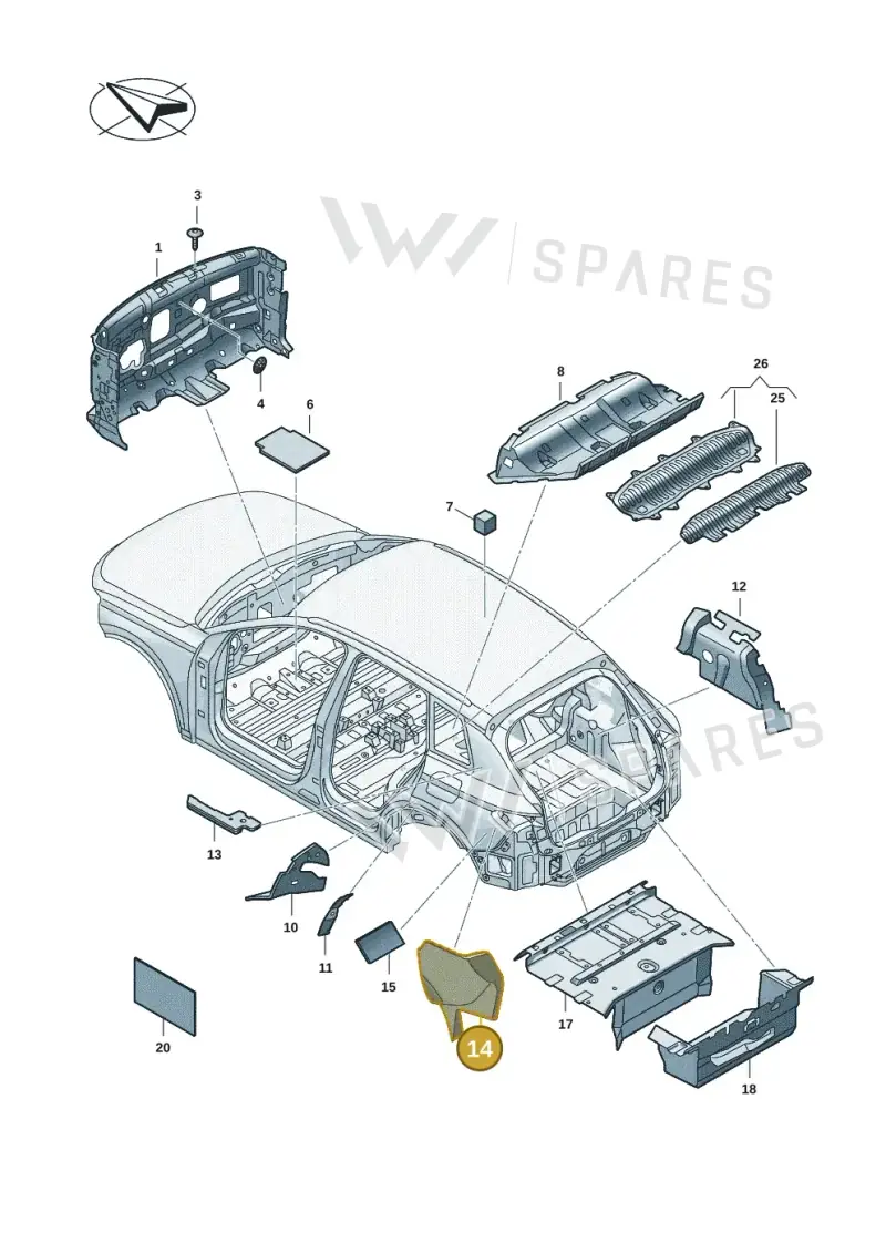 85H864799A — Audi Q6 e-tron (2023-2025) diagram f5s863200, position 14