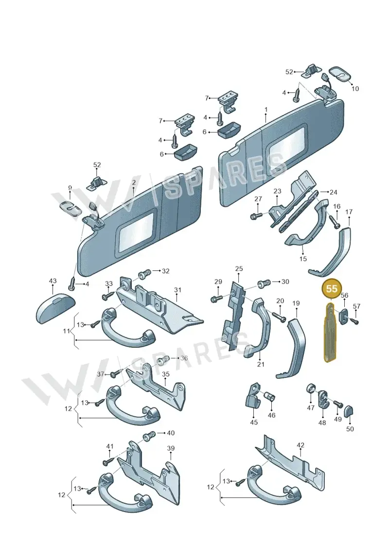 861857611Y20 — Volkswagen Transp. caravelle (2011-2015) diagram 410857500, position 55