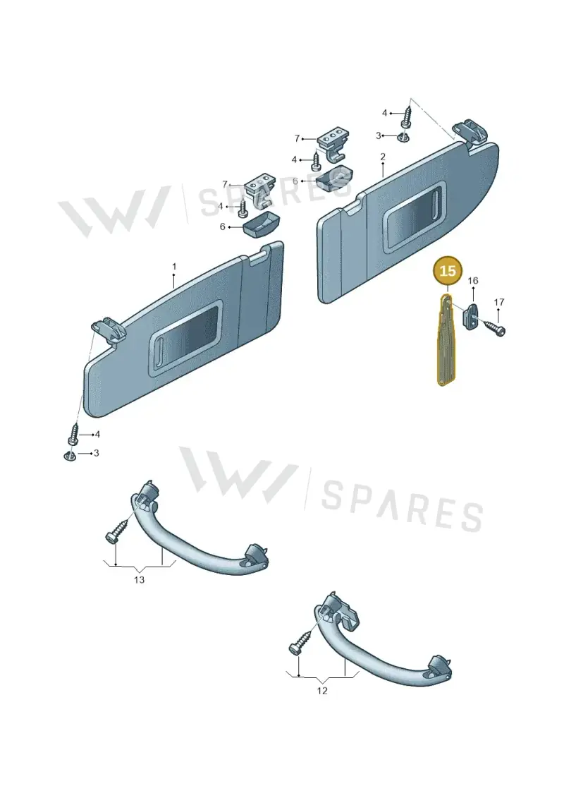 861857611Y20 — Volkswagen Caddy Maxi Kombi (2010-2015) diagram 443857500, position 15