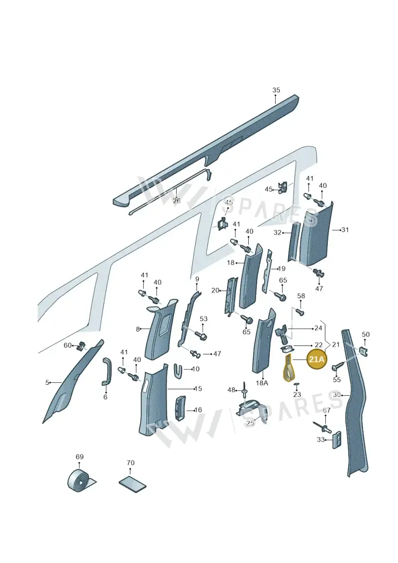 861857611Y20 — Volkswagen California Camper (2011-2015) diagram 452867700, position 21A