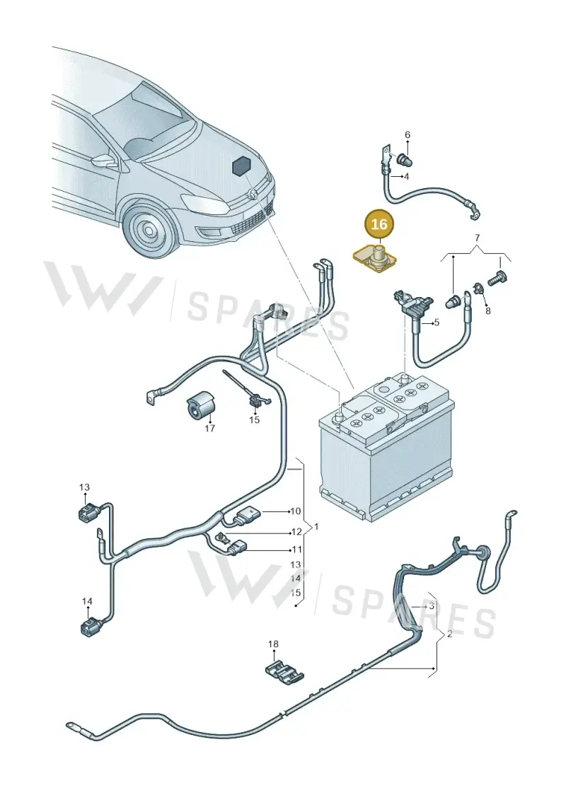 861941659 — Volkswagen Polo 1.4 BlueMotion (2014-2017) diagram 773971650, position 16