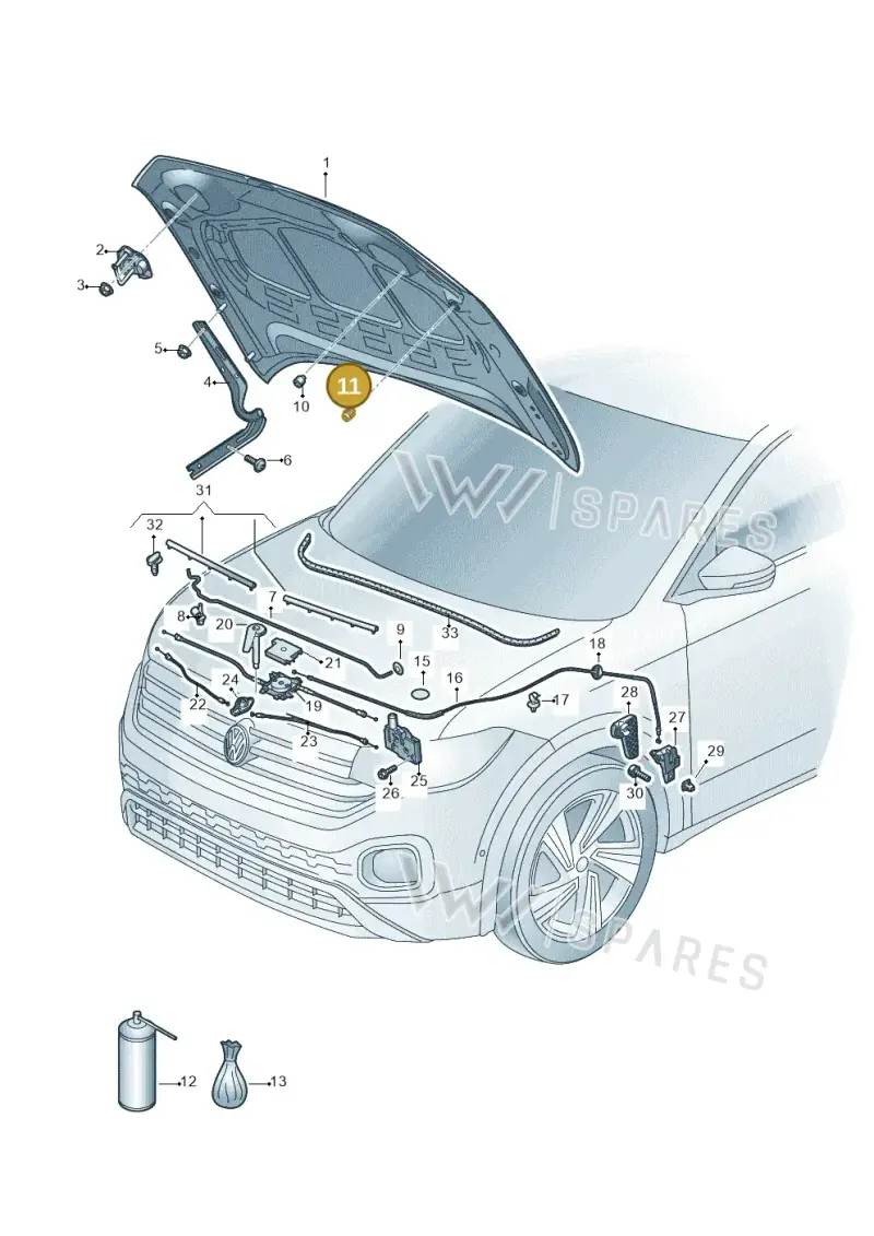 867827500A — Volkswagen T-Cross 1,0 (2018-2024) diagram 587823000, position 11