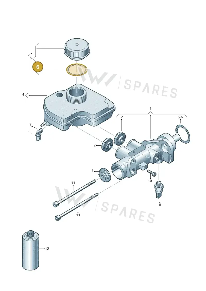 893611347 — Volkswagen Phaeton 4motion (2010-2016) diagram 258611100, position 6