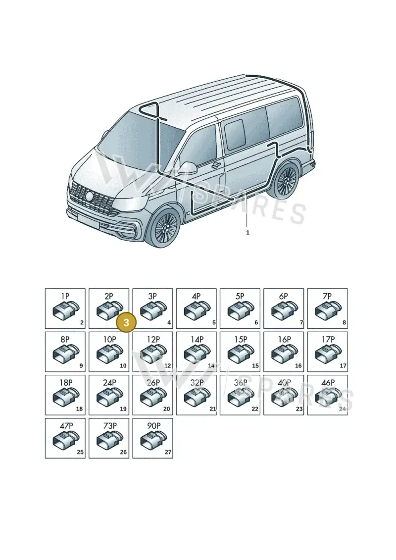 893971632 — Volkswagen Transport. multivan (2019-2024) diagram 7em971080, position 3
