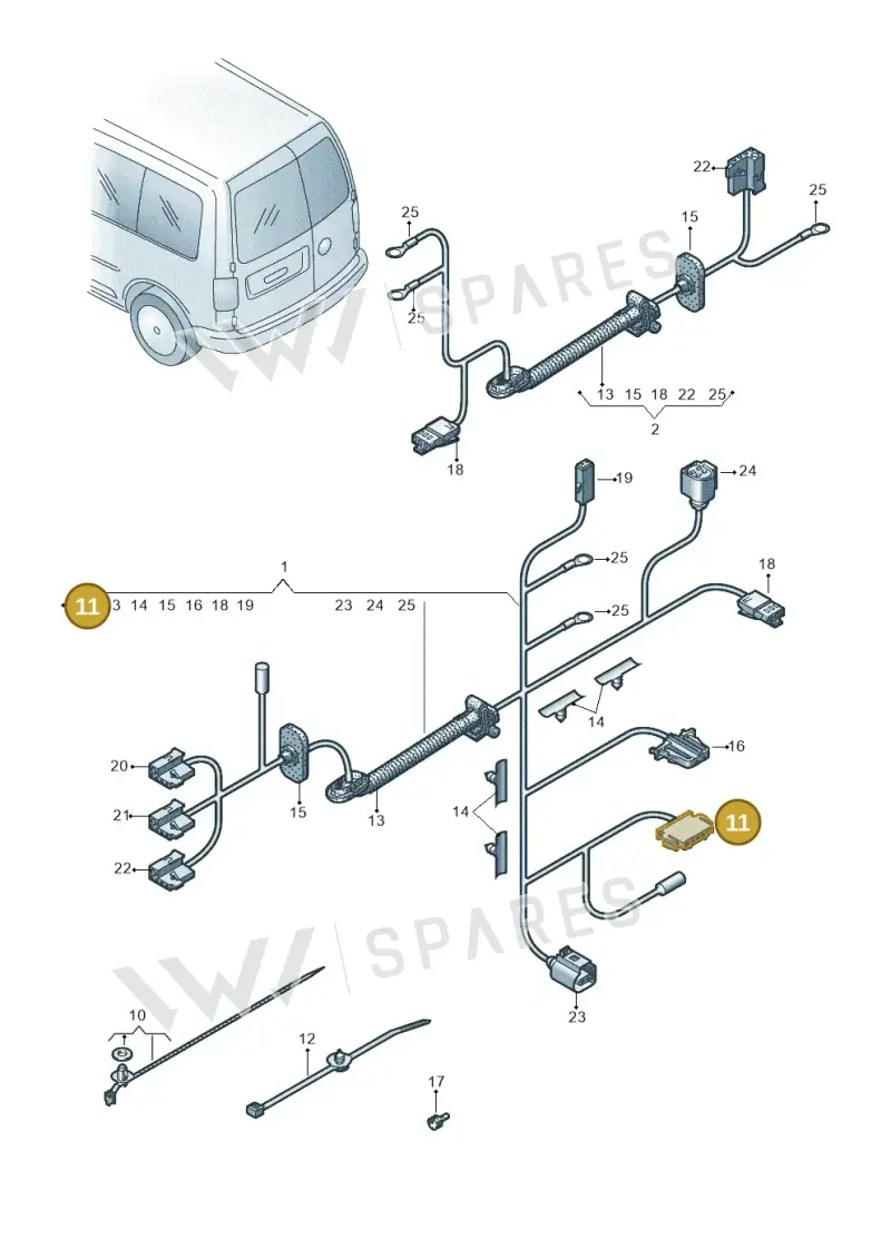 893971635 — Volkswagen Caddy (2015-2020) diagram 443972820, position 11