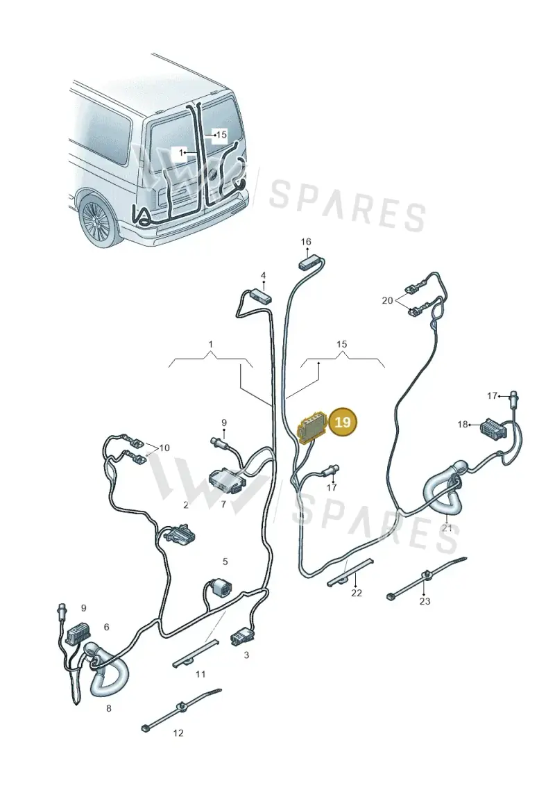 893971635 — Volkswagen Caravelle (2015-2019) diagram 861972830, position 19