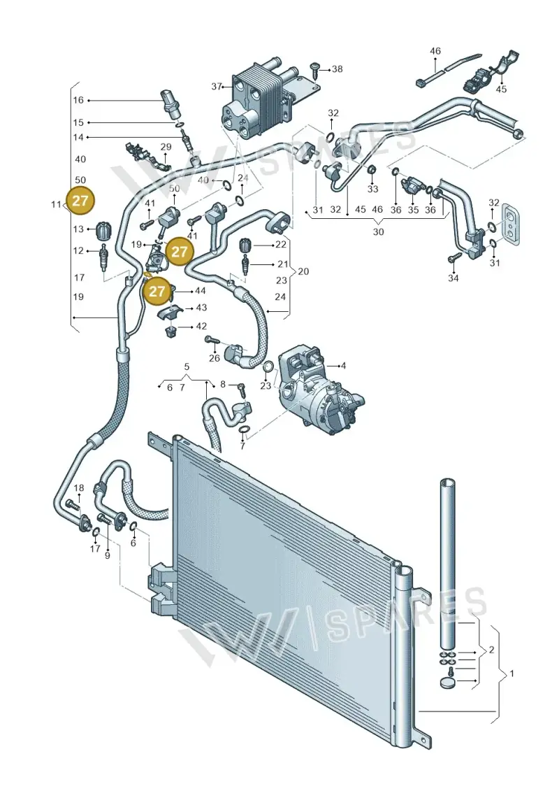 8A0260749AK — Volkswagen Golf 2.0 BlueMotion (2019-2024) diagram 596260700, position 27